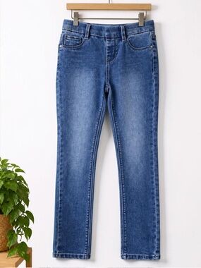 Girls Squeeze Skinny Jeans Size 12 Blue Stretch Denim Adjustable Waist Jeggings